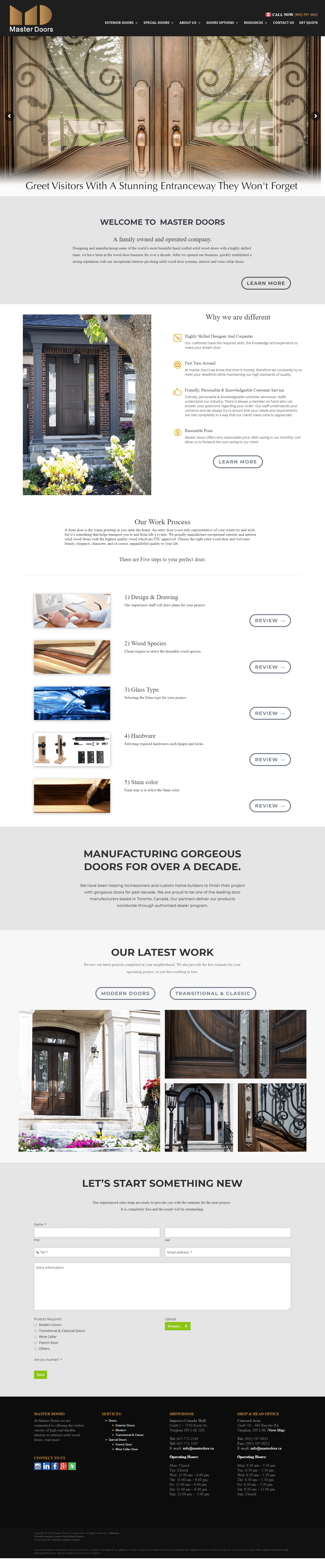 طراحی سایت شرکتی Master Doors Inc
