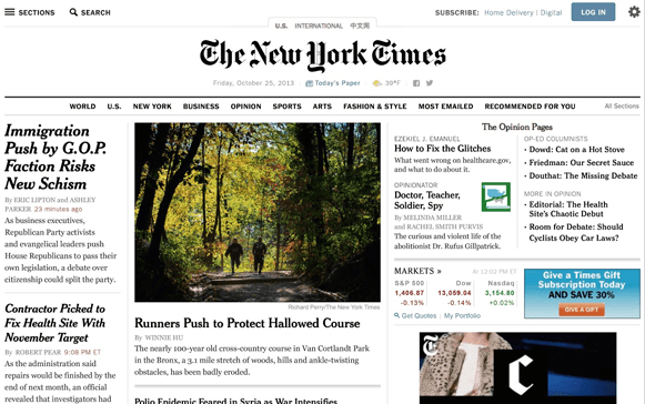 وب سایت خبری نیویورک تایمز